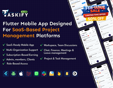 Taskify Flutter App - Project Management, Task Manager and Productivity Tool