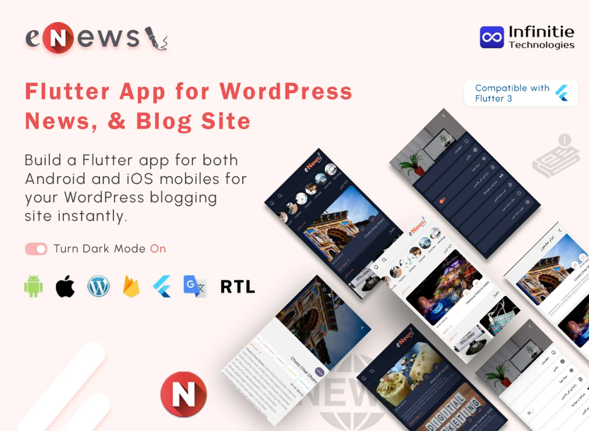 eNews - Flutter App for WordPress News, Magazine & Blog Site