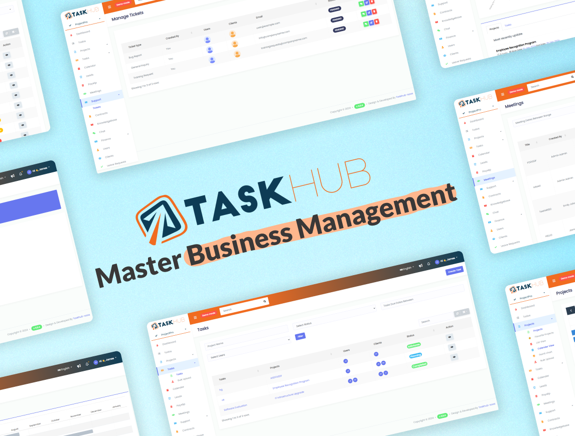 Project Management, Finance, CRM Tool - Taskhub