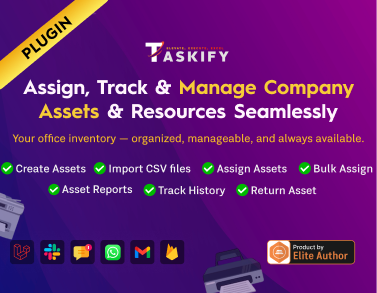 Assets & Resources Organizer, Tracker and Management Plugin for Taskify