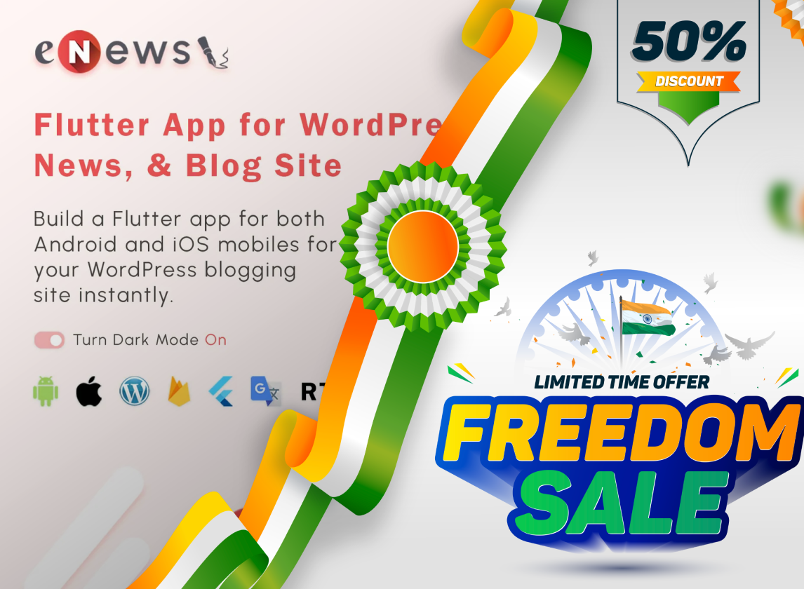 eNews - Flutter App for WordPress News, Magazine & Blog Site