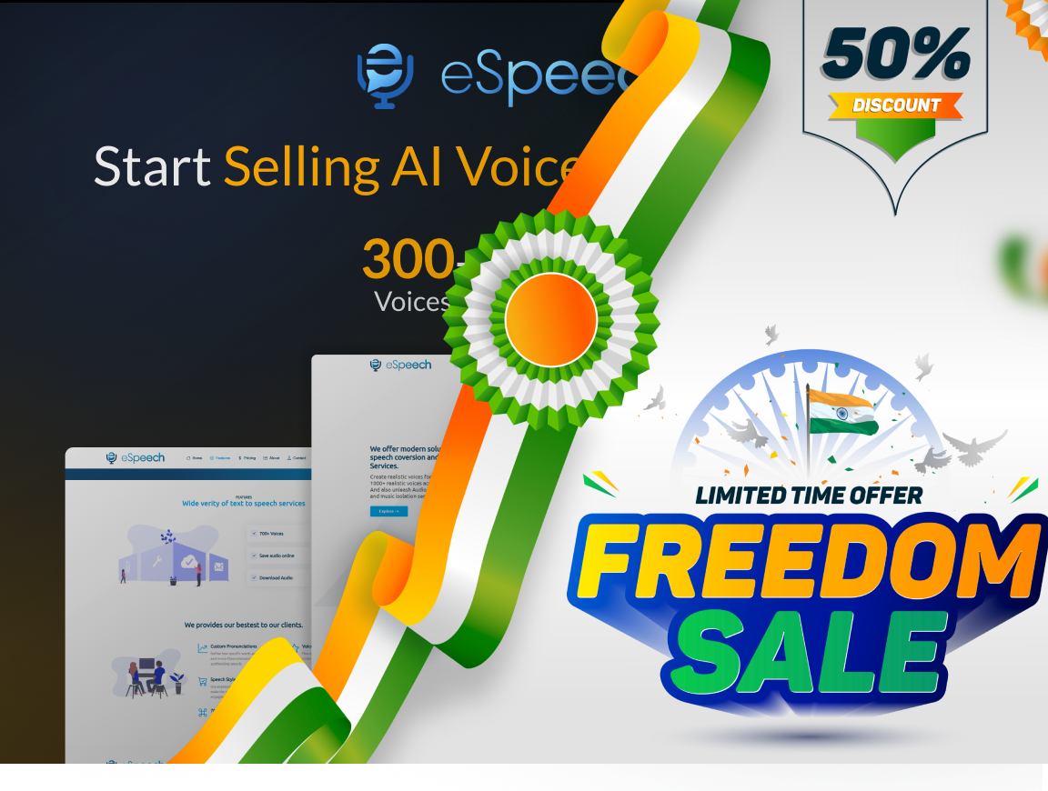 eSpeech - AI Text to Speech Marketplace with SaaS