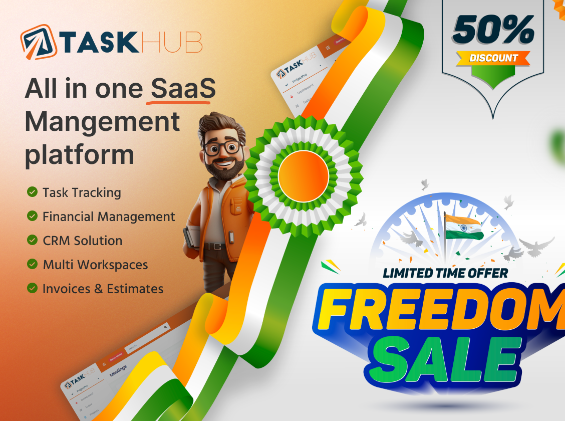 Taskhub SaaS - Project Management Tool, Finance & CRM Tool