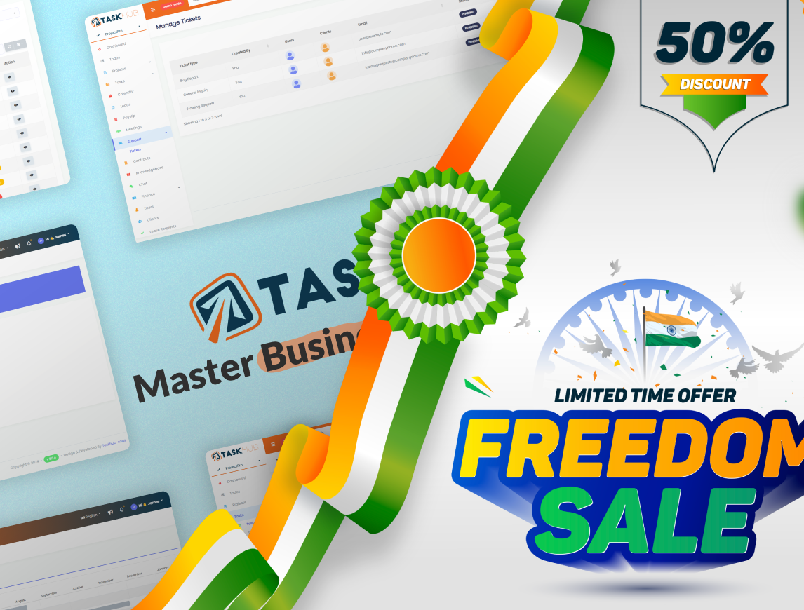 Project Management, Finance, CRM Tool - Taskhub