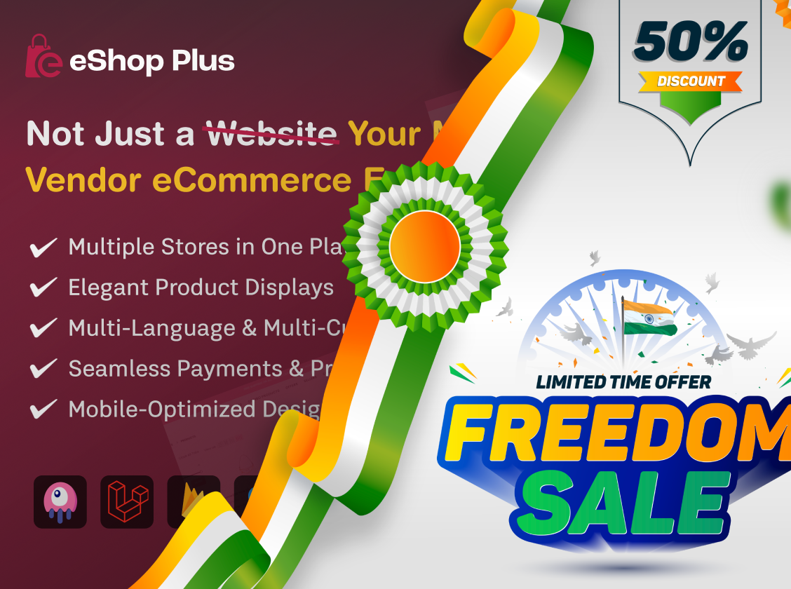 eShop Plus - Multi Vendor eCommerce, Multi Module Website in Laravel