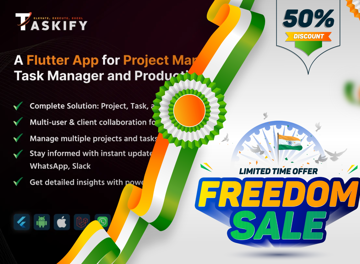 Taskify Flutter App - Project Management, Task Manager and Productivity Tool