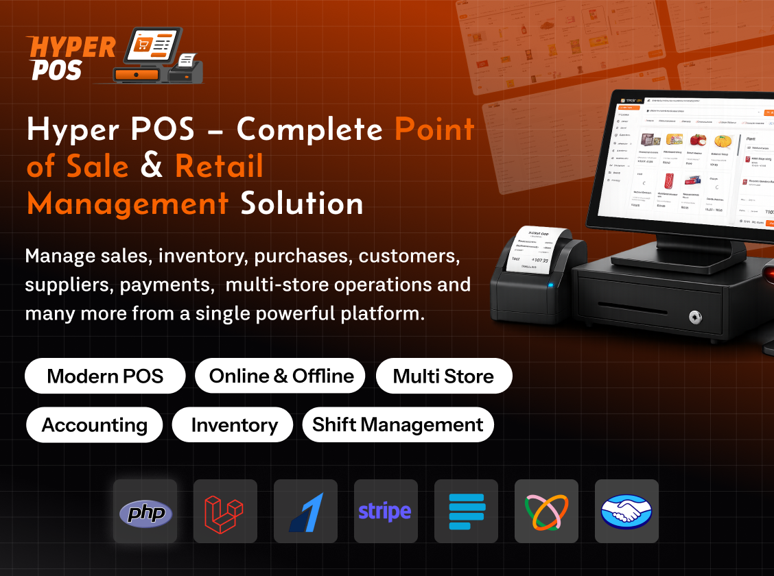 Hyper POS - Laravel Point of Sale, Inventory, ERP, Online & Offline POS, Invoicing, Accounting
