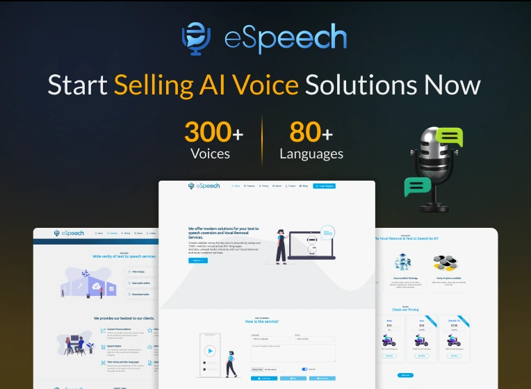 eSpeech - AI Text to Speech Marketplace with SaaS