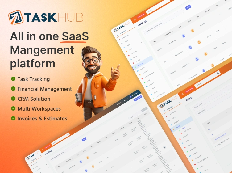 Taskhub SaaS - Project Management Tool, Finance & CRM Tool