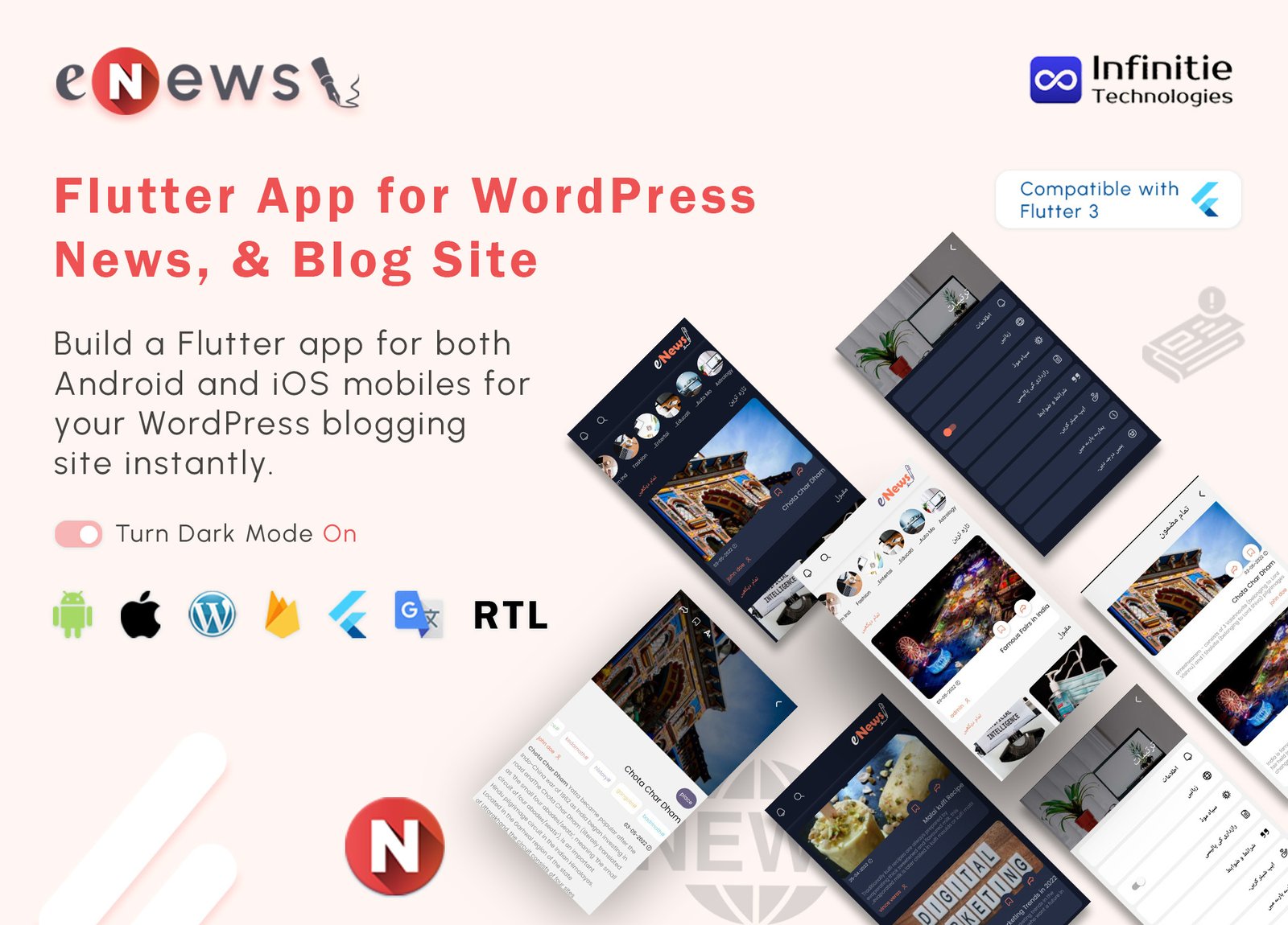 eNews - Flutter App for WordPress News, Magazine & Blog Site